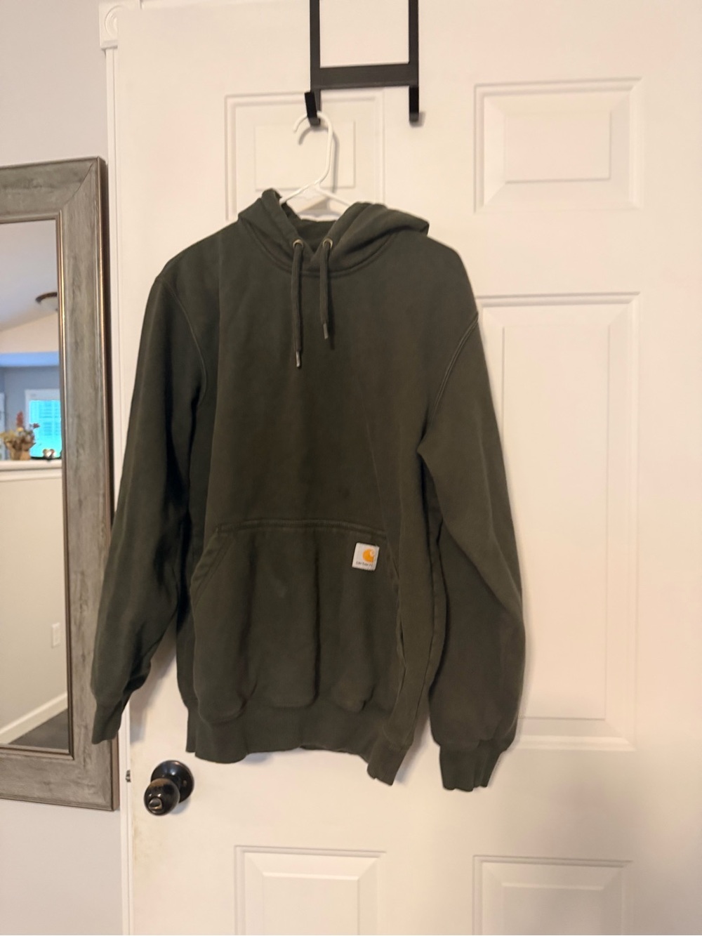 Carhartt Olive Green Hooded Work Sweatshirt
